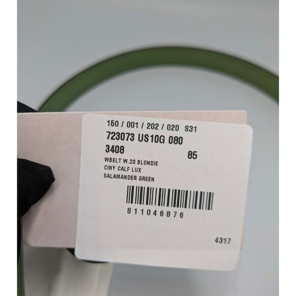 Gucci Women’s Blondie Ciny Interlocking Buckle Leather Belt Green 85cm 723073 - Picture 8 of 8